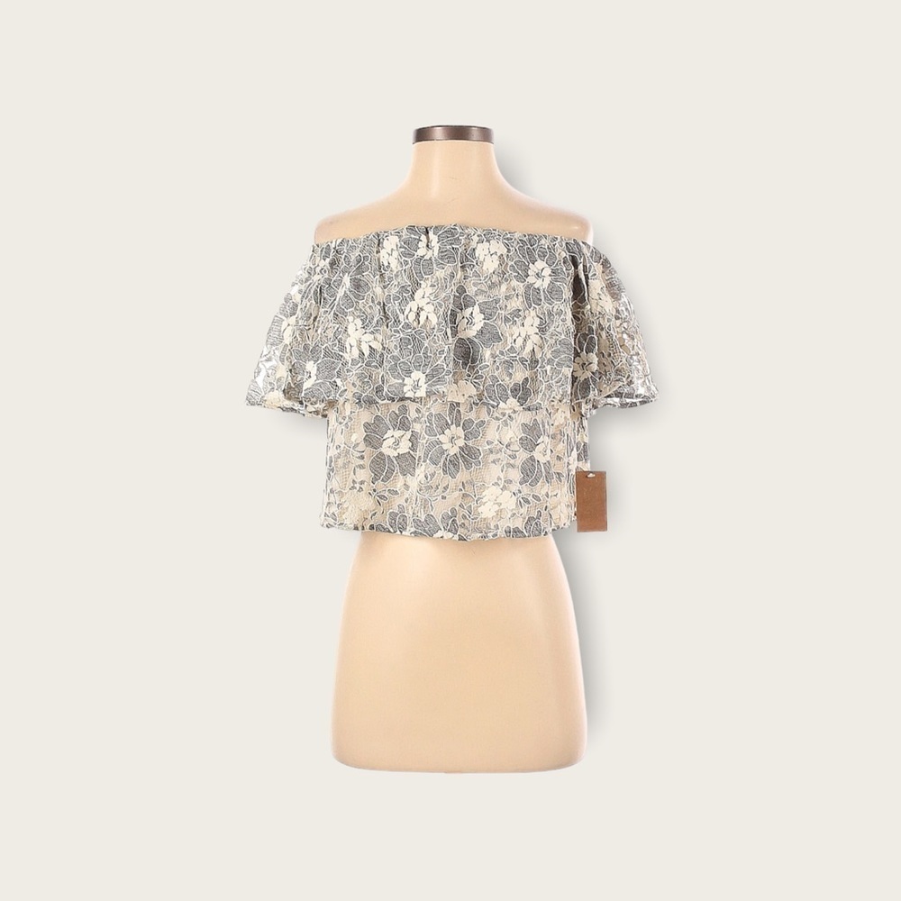 RACHEL Rachel Roy Lace Ruffle Off The Shoulder Blouse Top